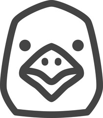 線画動物の単品アイコン　カラス