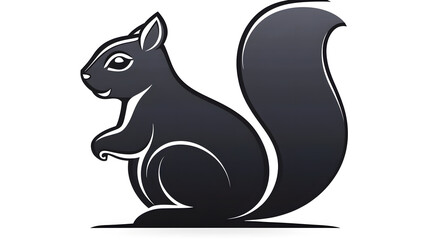 Stylized black squirrel illustration