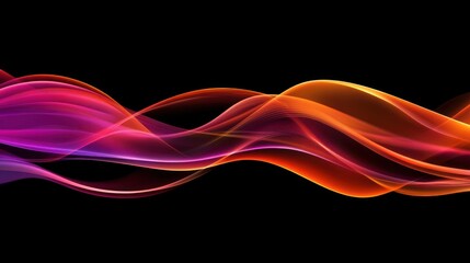 Obraz premium Abstract Orange And Purple Waves Flowing Dark Background