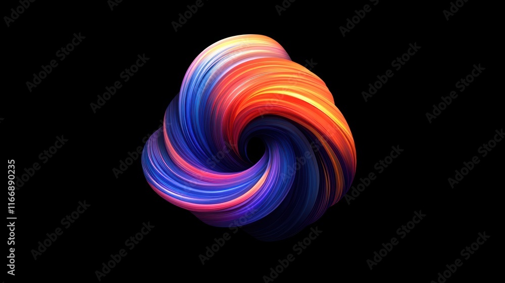 Poster abstract swirling colorful three dimensional form