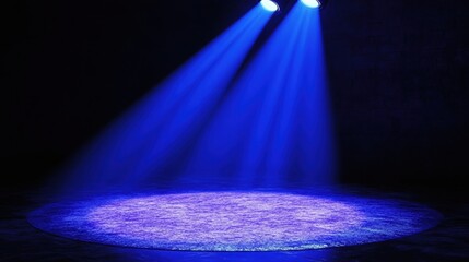 Blue Spotlight on Stage