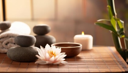 spa still life with candle