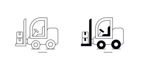 Material Handling set icon with white background vector stock illustration