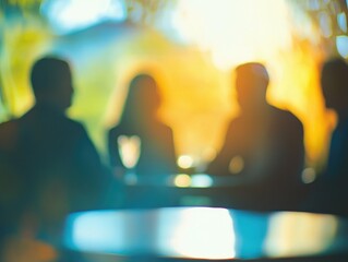 Casual Gathering of Four People at Sunset
