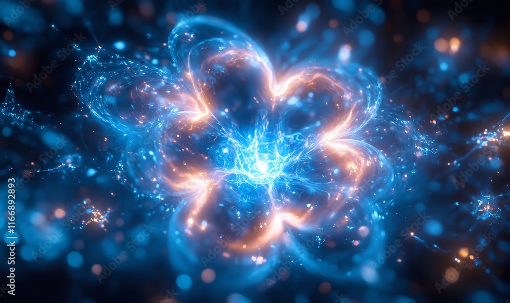 Poster abstract plasma patterns pulse through radiant surreal visuals., generative ai
