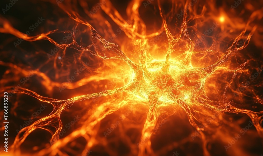 Poster abstract plasma patterns pulse through radiant surreal visuals., generative ai