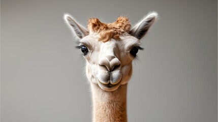 Fototapeta premium A close up of an alpaca looking at the camera