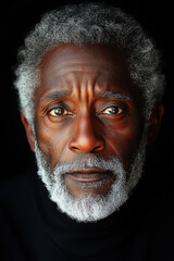 A portrait of an older Black man with grey hair and beard, facing the camera.