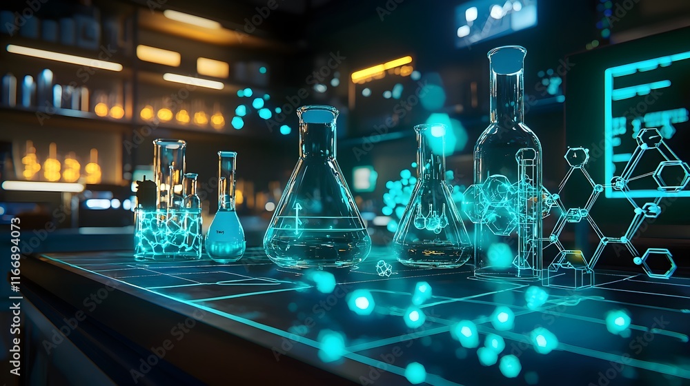 Aufkleber immersive vr chemistry lab with gamified experiments and interactive molecule models in a virtual en