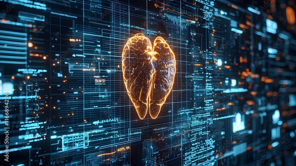 Poster innovative ai driven medical imaging platform showcasing advanced real time analysis with glowing di