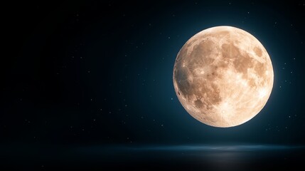 Fototapeta premium A full moon in the night sky with stars in the background
