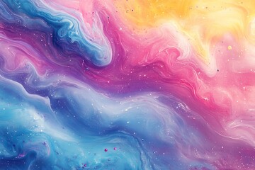 clouds dissolve into vibrant radiant cosmic tones., Generative AI