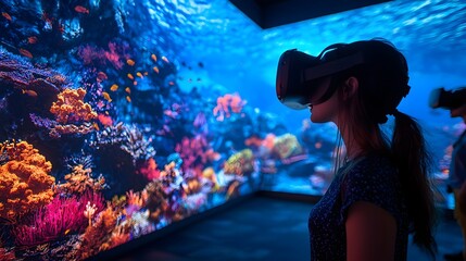 Innovative VR powered educational platform featuring gamified content vibrant holographic visuals and interactive challenges to engage learners in a captivating future forward learning experience