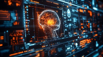 Sleek and Advanced AI Powered Medical Imaging Device Featuring a Futuristic Diagnostic Interface and Glowing Details for Precision Healthcare Solutions