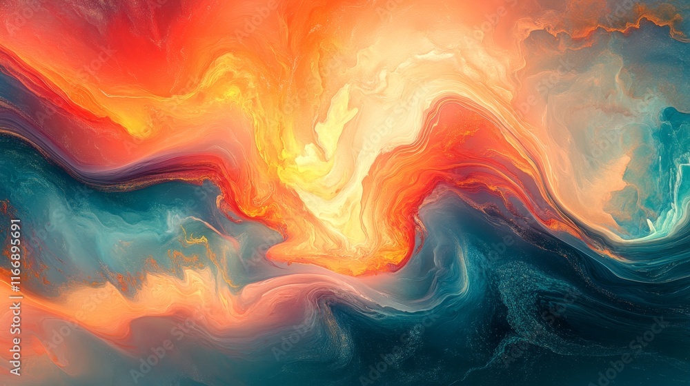 Poster abstract vortex pulses through radiant surreal cosmic fields., generative ai