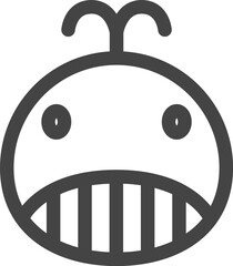 線画動物の単品アイコン　クジラ