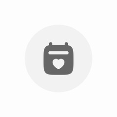 calendar wedding day heart icon sign vector