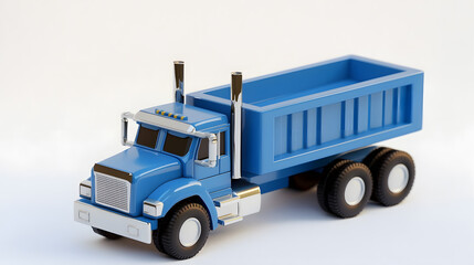 Fototapeta premium Blue toy dump truck on a light background