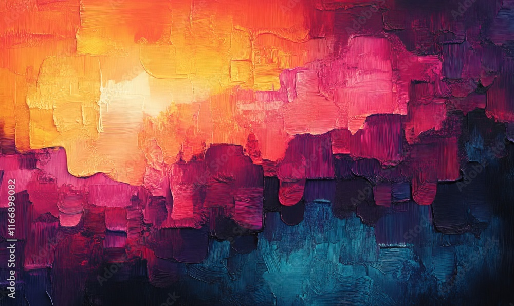 Poster acrylic gradients merge into vibrant surreal abstract designs., generative ai