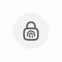 finger print unlock icon sign vector