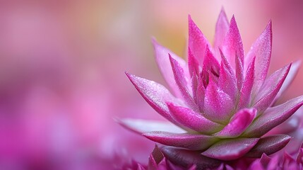 A close up of a pink flower with water droplets on it