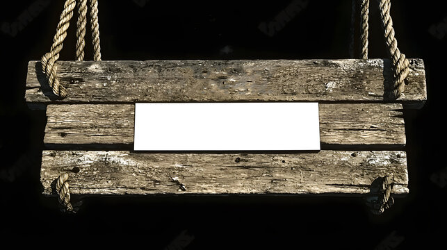 Weathered wooden sign with blank space