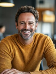 Obraz premium Smiling Barista in a Casual Restaurant