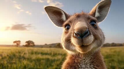 Obraz premium A close up of a kangaroo looking at the camera