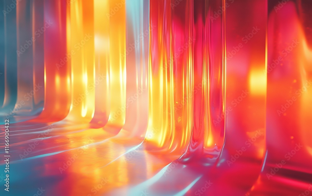 Poster futuristic gradients ripple into radiant dynamic patterns., generative ai