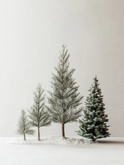 Obraz premium Charming Miniature Christmas Tree Display