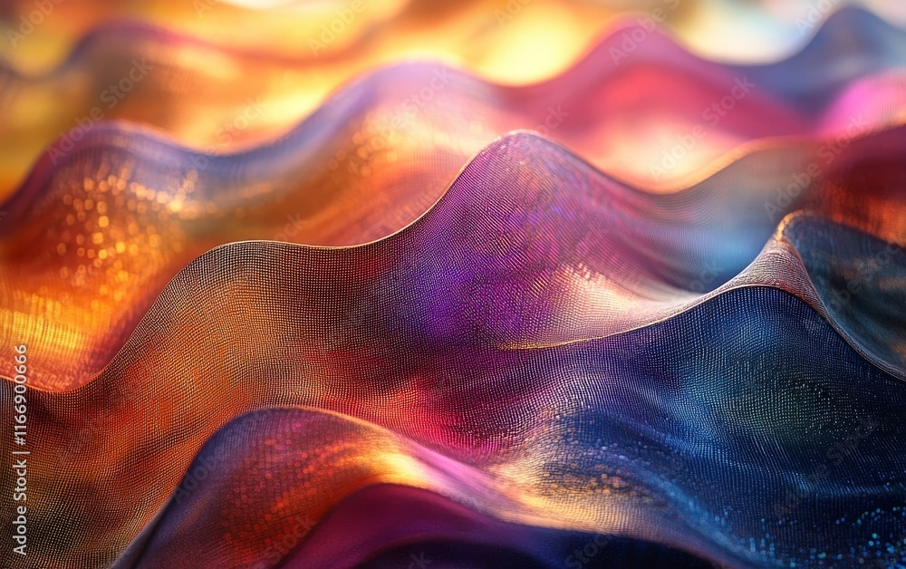 Poster futuristic gradients ripple into radiant dynamic patterns., generative ai