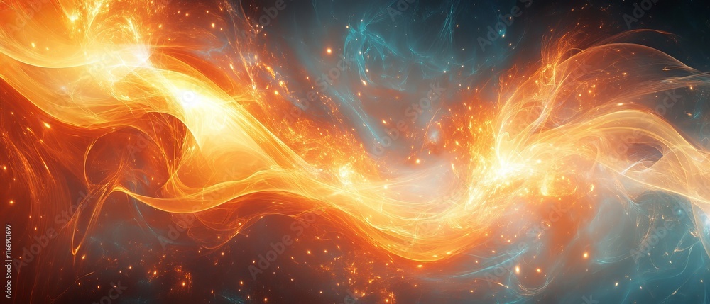 Poster futuristic visuals dissolve into radiant abstract light effects., generative ai