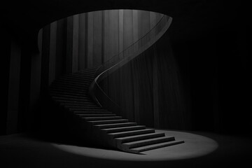 Obraz premium A staircase spiraling into the sky, dissolving into streaks of light and shadow