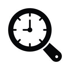 A stylized, clock icon, magnified or focused, perfect for illustrating time management