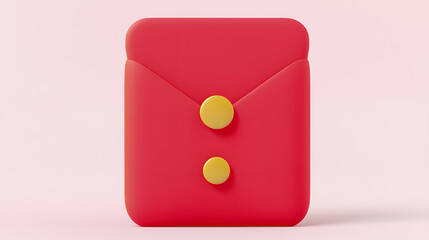 Colorful red envelope with yellow buttons