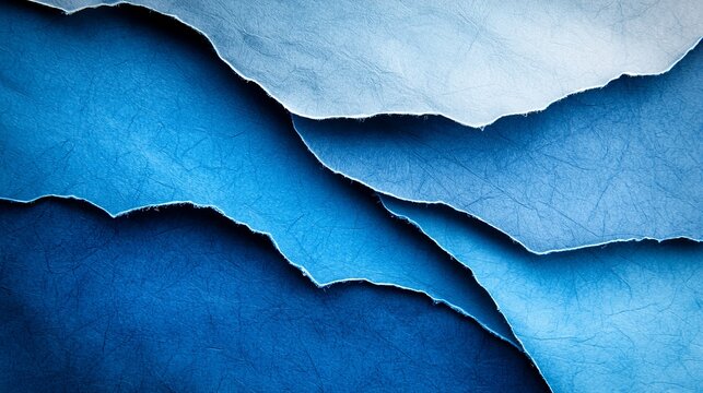 a close up of a piece of blue paper with torn edges