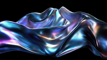 Iridescent Fabric Draped in Elegant Waves