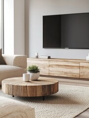 Contemporary Living Room Scene with Modern Furniture