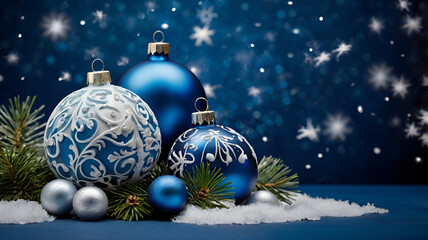 Fototapeta premium Festive New Year's decorations featuring sparkling ornaments, shimmering lights, and vibrant holiday accents, creating a joyful celebration vibe.