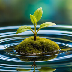 green plant in water