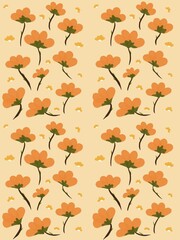 Orange flowers background in autumn.