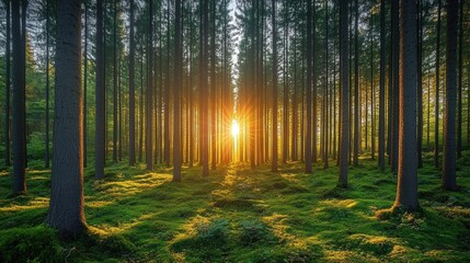 Fototapeta premium Beautiful sunshine in the forest