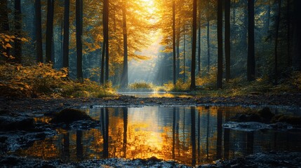 Beautiful sunshine in the forest