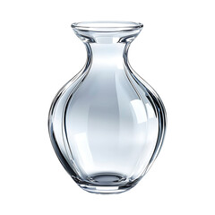 A transparent glass vase isolated on transparent background
