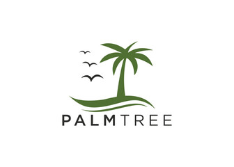 Minimalist palm tree logo template
