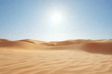 Expansive desert landscape under clear sky natural scene serene setting aerial viewpoint tranquility and isolation