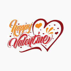 happy valentine vector lettering
