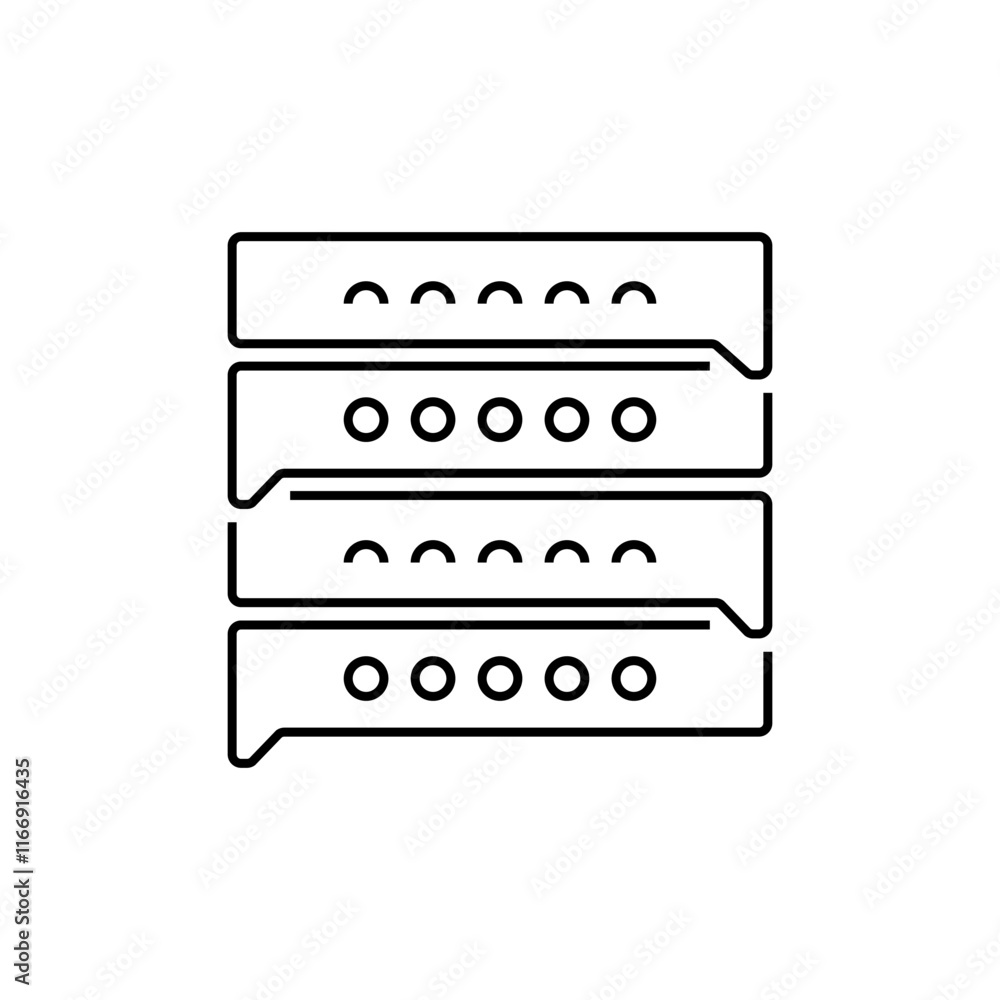 Poster speech bubble line icon. linear style sign for mobile concept and web design. outline vector icon.