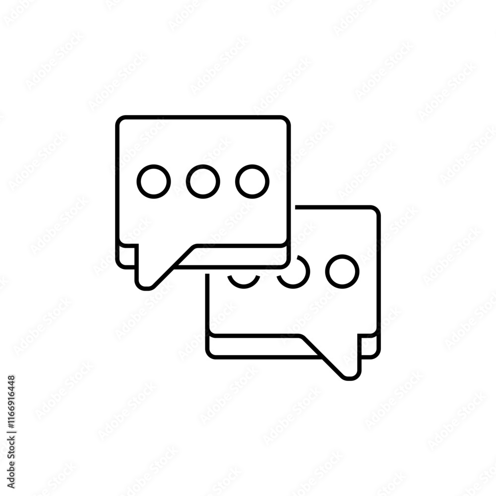 Poster double speech bubbles line icon. linear style sign for mobile concept and web design. outline vector
