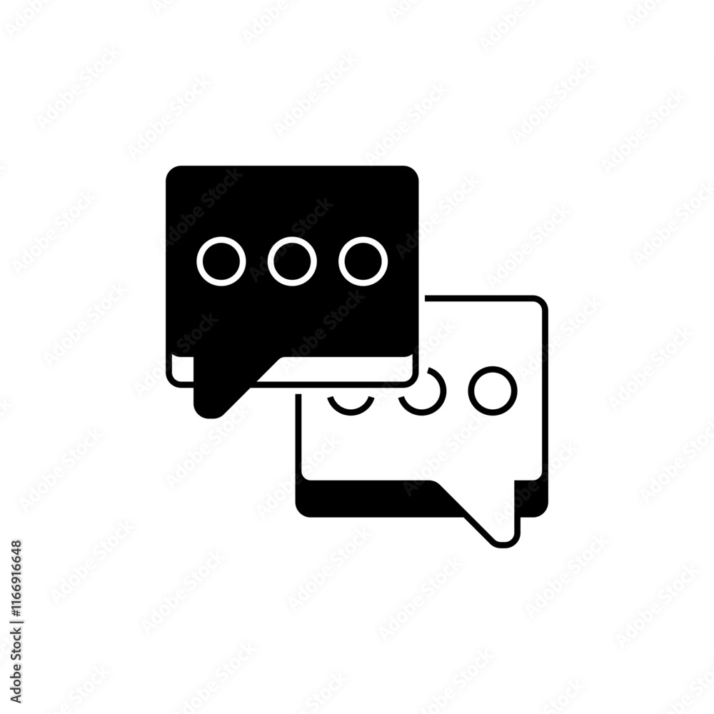Poster double speech bubbles line icon. linear style sign for mobile concept and web design. outline vector